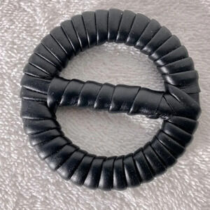 5/$35 Vintage 90’s Black Textured Faux Leather T Shirt Tie  Clip